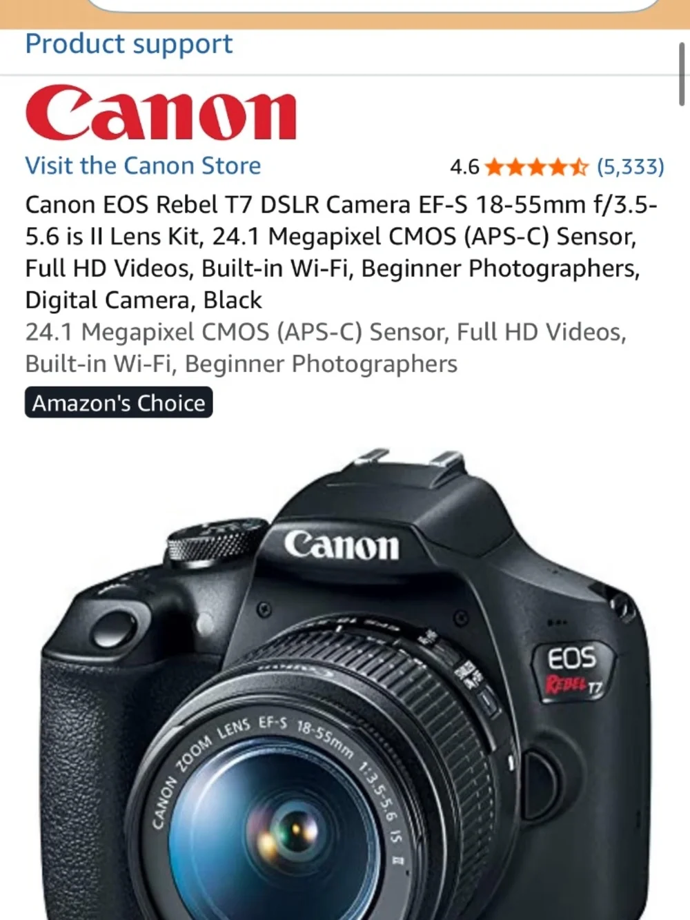 Canon EOS Rebel T7